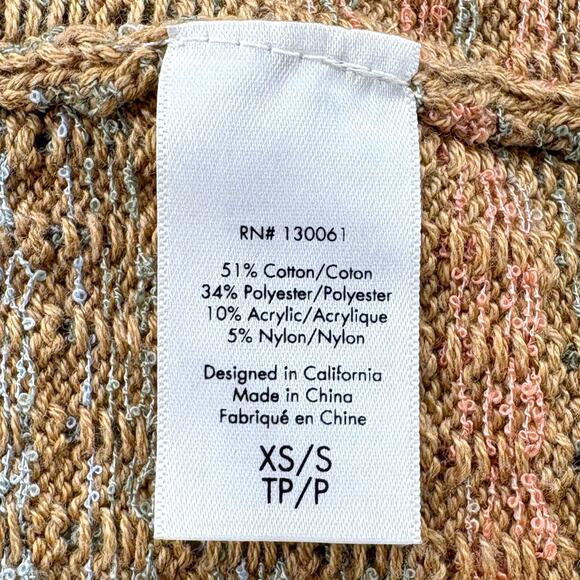 L Space Encinitas Longline Knit Cardigan Size XS Small Tan Beachy Casual Boho - Picture 11 of 15